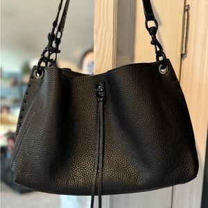 Rebecca Minkoff Black Pebbled Leather Shoulder Bag